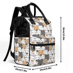 Hi Cat Crowd Multi Pocket Backpack Multi Pocket Backpack animal Printed Offshore