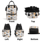 Hi Cat Crowd Multi Pocket Backpack Multi Pocket Backpack animal Printed Offshore
