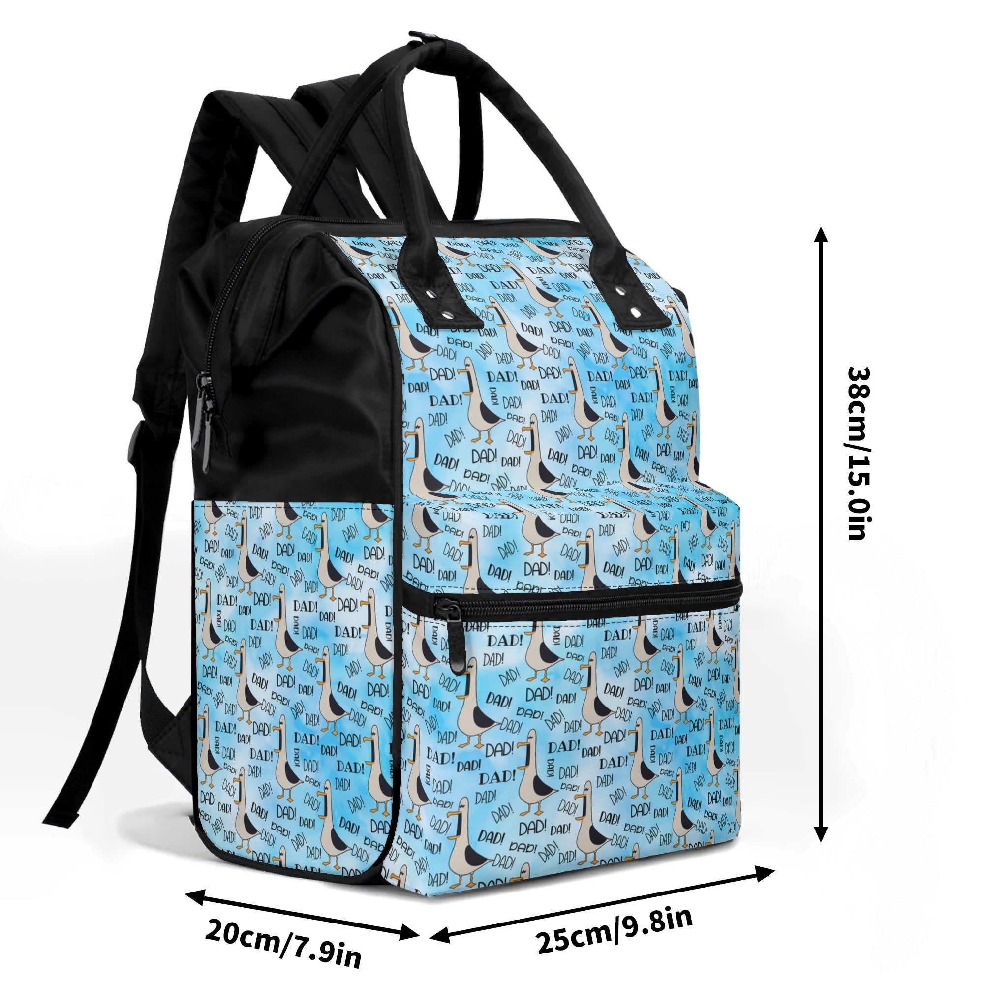 Dad Seagull Multi Pocket Backpack Multi Pocket Backpack animal Dad Printed Offshore