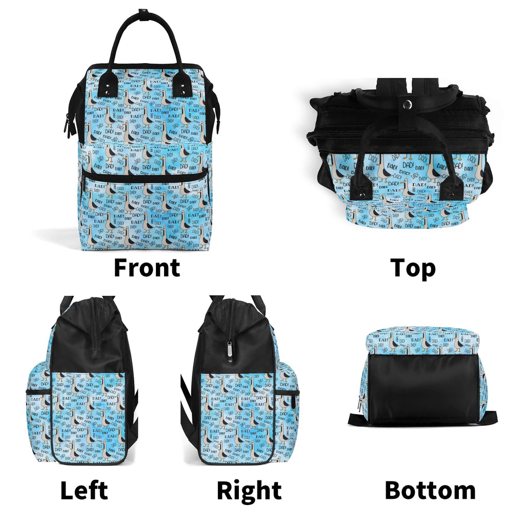 Dad Seagull Multi Pocket Backpack Multi Pocket Backpack animal Dad Printed Offshore