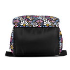 Graphic Flowers On Black Multi Pocket Backpack Multi Pocket Backpack Plants Printed Offshore
