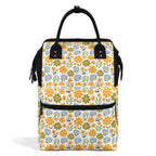 Retro Boho Flowers Multi Pocket Backpack Default Title Multi Pocket Backpack Printed Offshore Retro