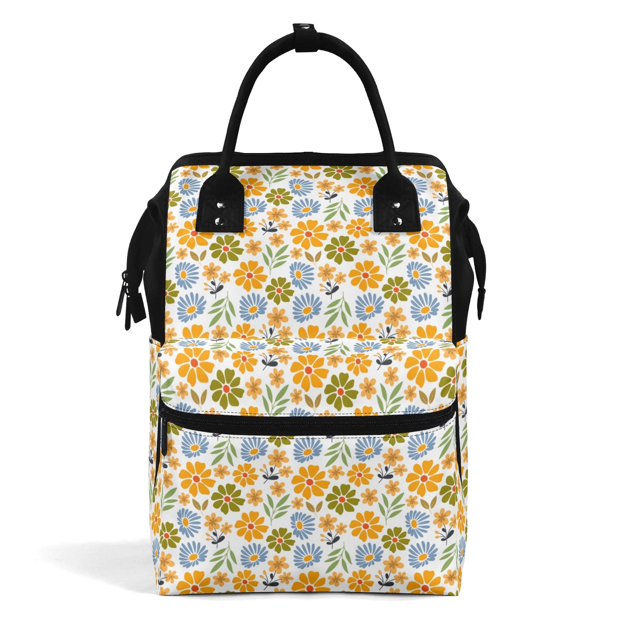 Retro Boho Flowers Multi Pocket Backpack Default Title Multi Pocket Backpack Printed Offshore Retro