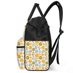 Retro Boho Flowers Multi Pocket Backpack Multi Pocket Backpack Printed Offshore Retro