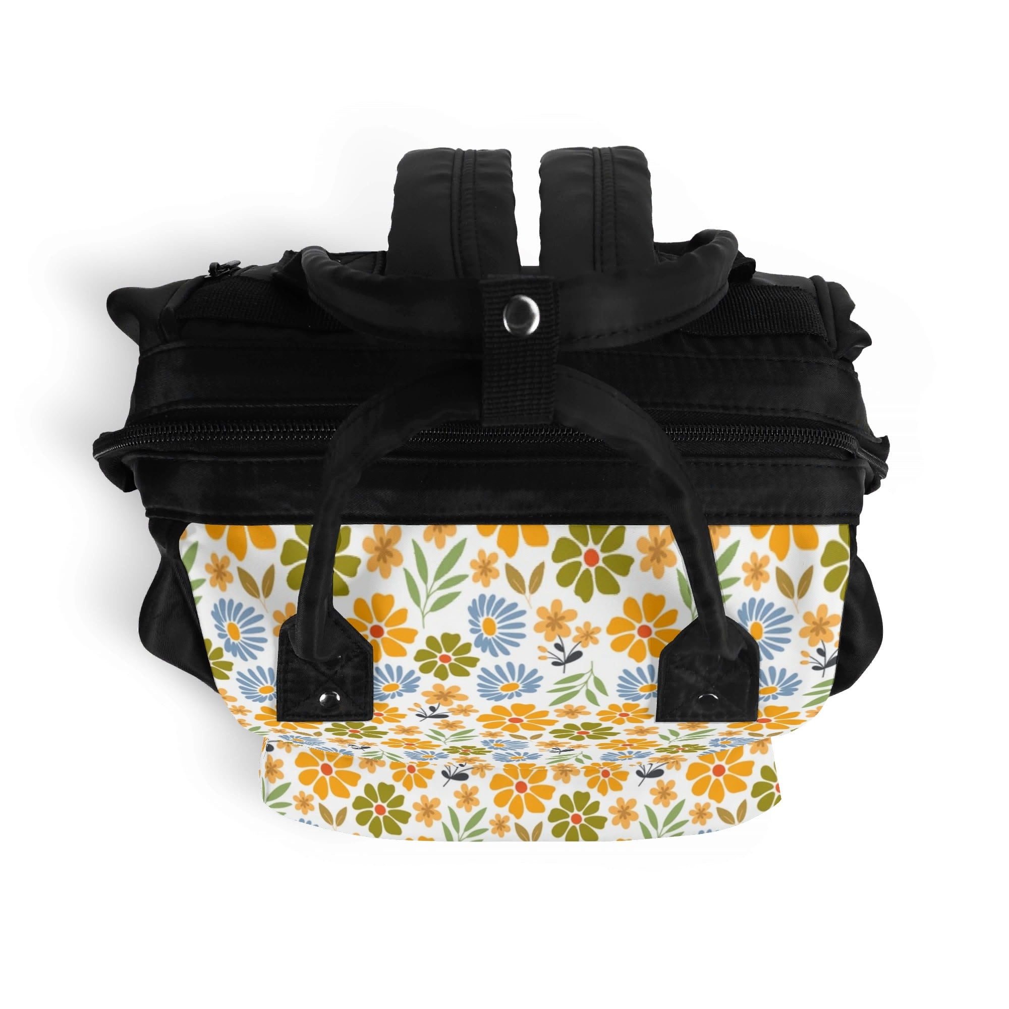 Retro Boho Flowers Multi Pocket Backpack Multi Pocket Backpack Printed Offshore Retro
