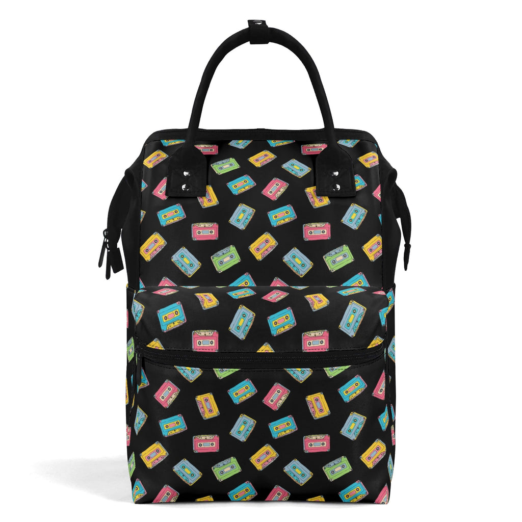 Colourful Cassette Tapes Multi Pocket Backpack Default Title Multi Pocket Backpack Music Printed Offshore Retro