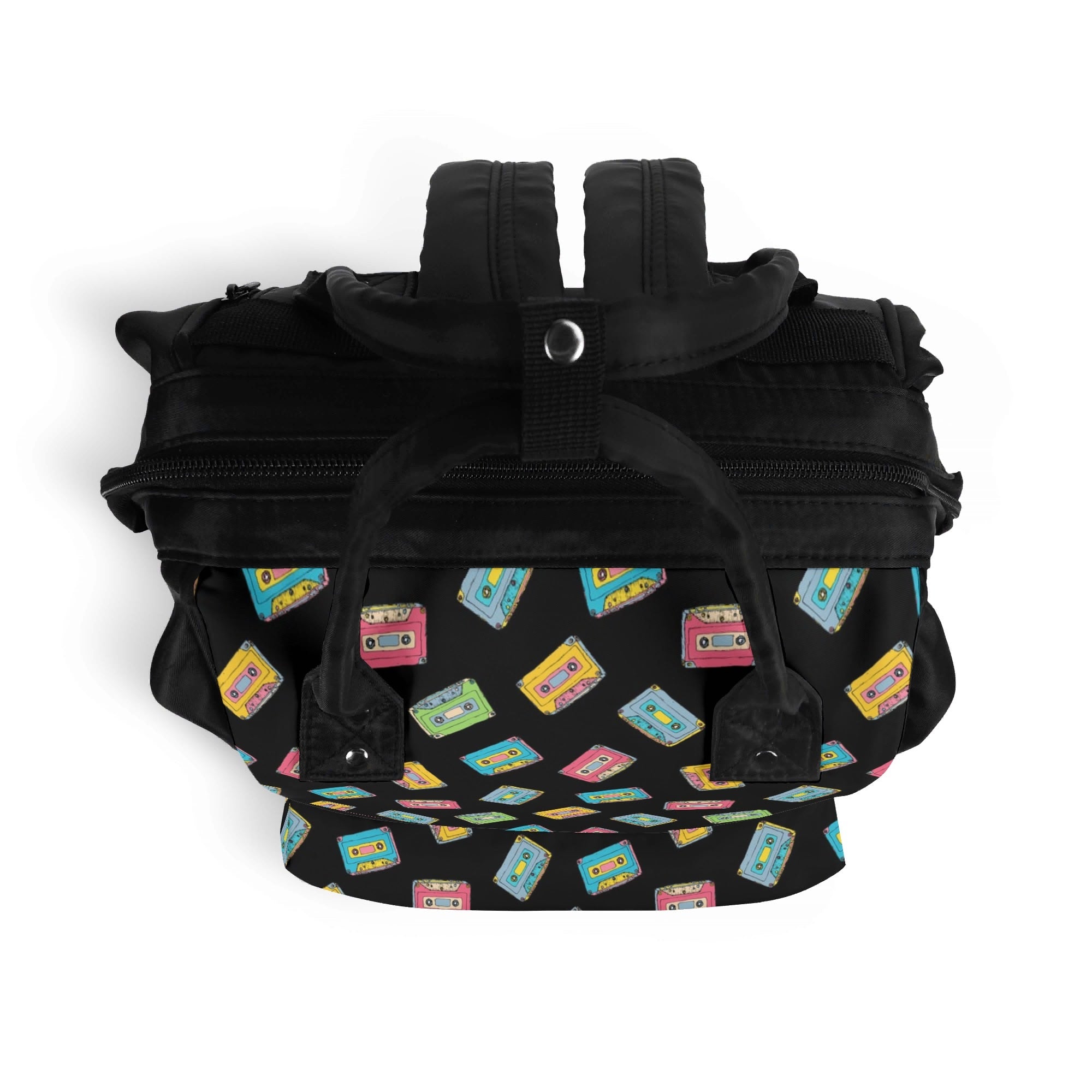 Colourful Cassette Tapes Multi Pocket Backpack Multi Pocket Backpack Music Printed Offshore Retro