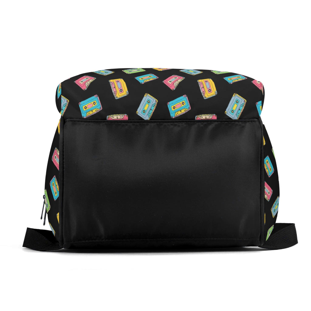 Colourful Cassette Tapes Multi Pocket Backpack Multi Pocket Backpack Music Printed Offshore Retro