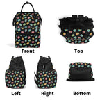 Colourful Cassette Tapes Multi Pocket Backpack Multi Pocket Backpack Music Printed Offshore Retro
