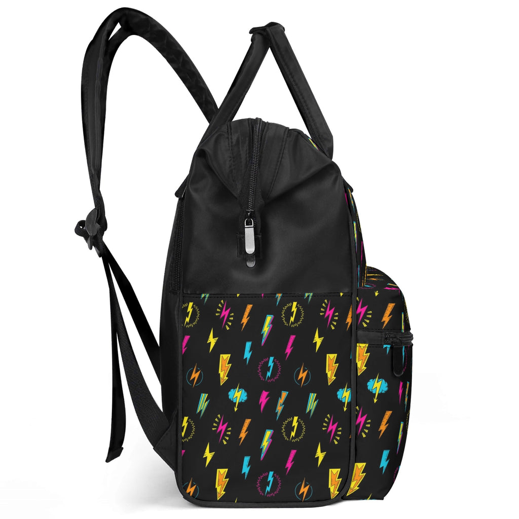 Fun Lightning Multi Pocket Backpack Multi Pocket Backpack comic Printed Offshore
