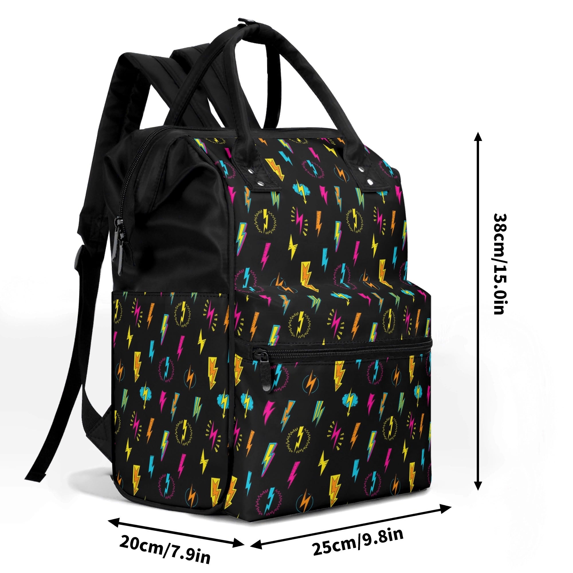 Fun Lightning Multi Pocket Backpack Multi Pocket Backpack comic Printed Offshore