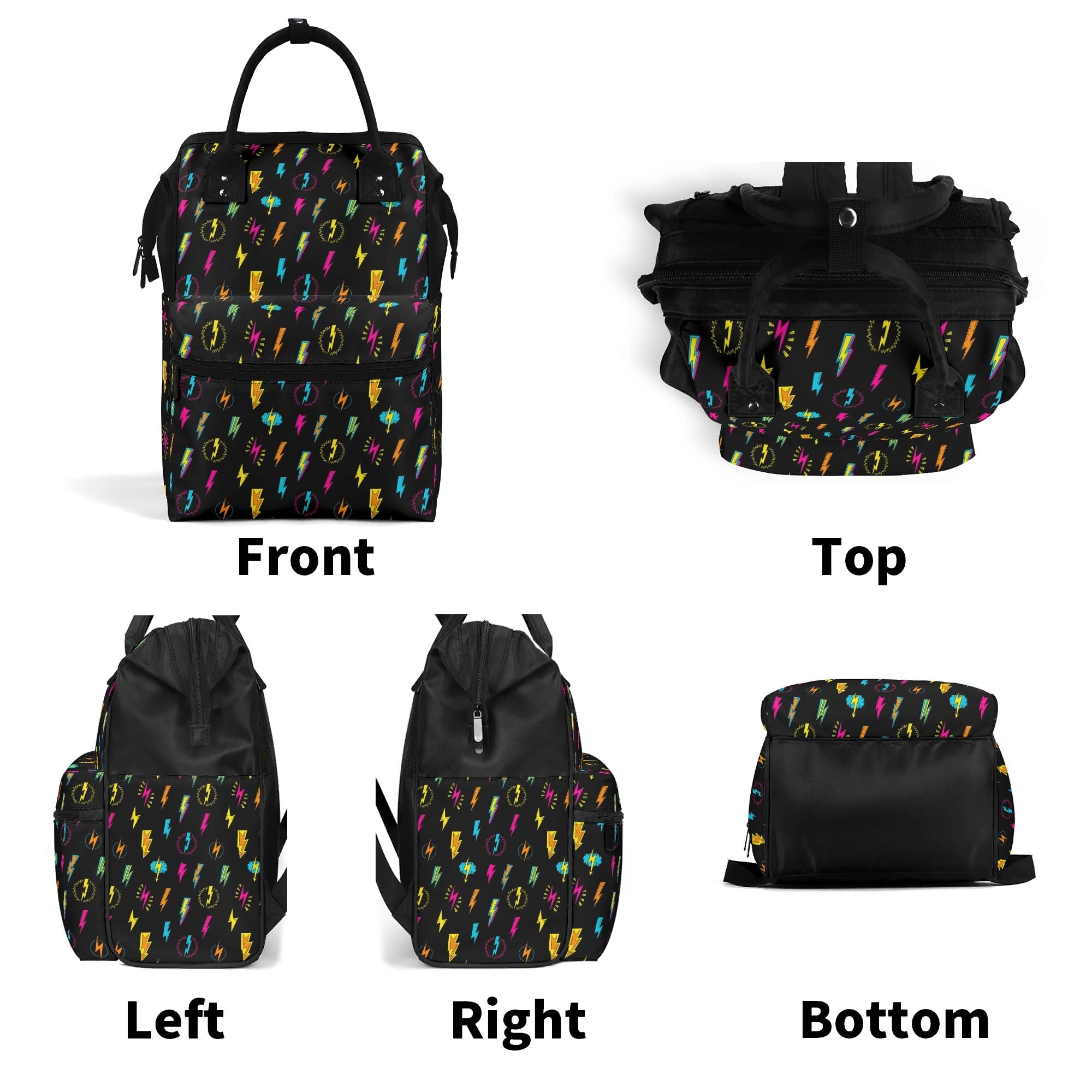 Fun Lightning Multi Pocket Backpack Multi Pocket Backpack comic Printed Offshore