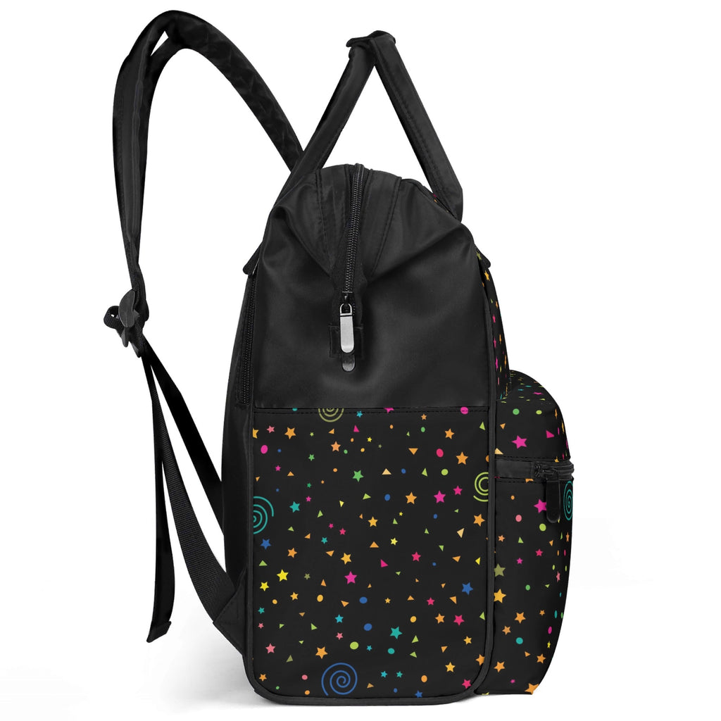 Stars And Swirls Multi Pocket Backpack Multi Pocket Backpack Printed Offshore