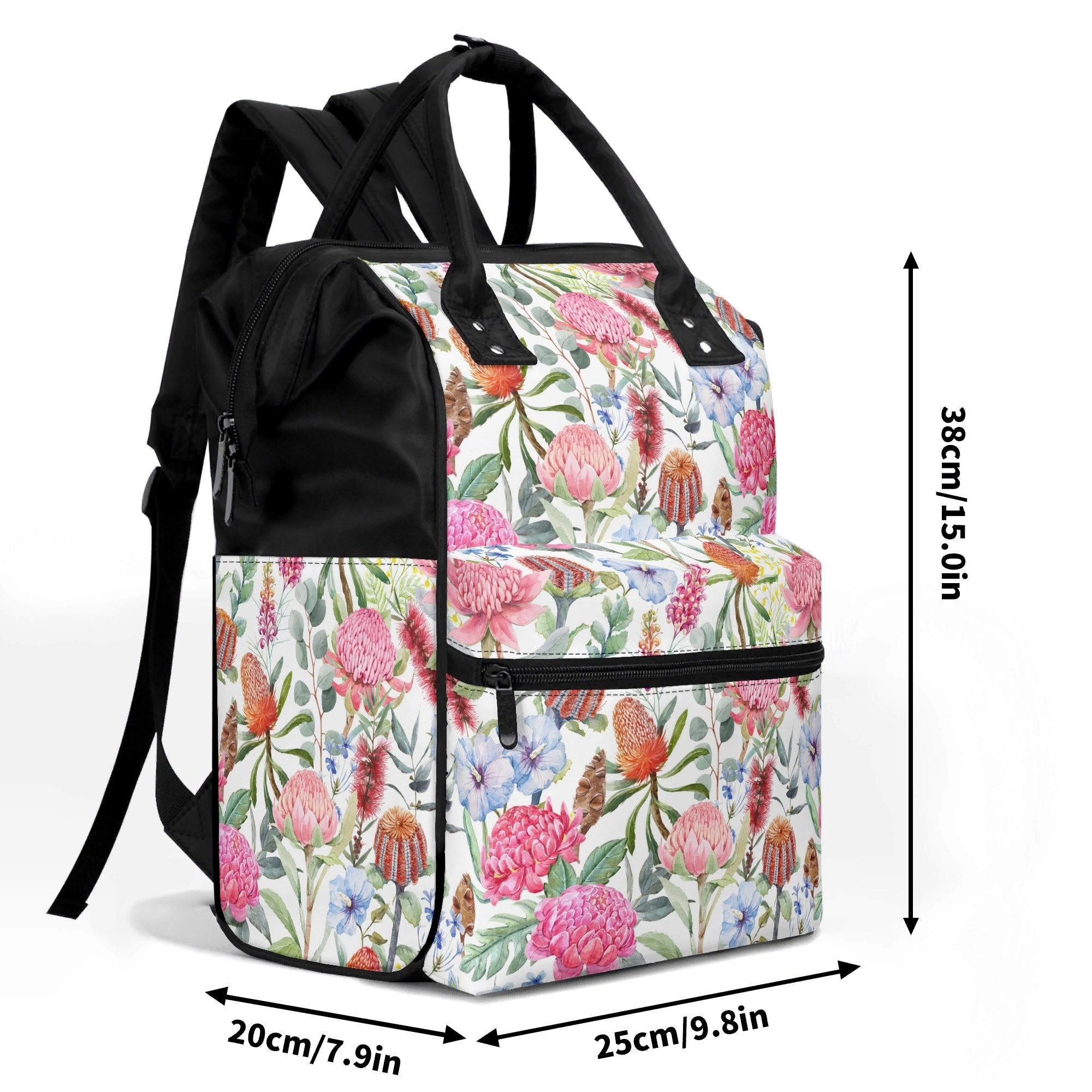 Australian Flowers Multi Pocket Backpack Multi Pocket Backpack Plants Printed Offshore