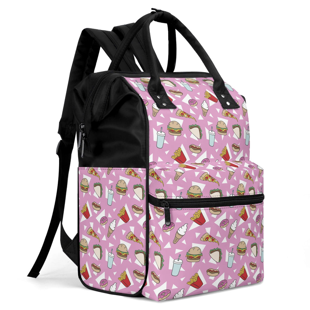 Fast Food Multi Pocket Backpack Multi Pocket Backpack Food Printed Offshore