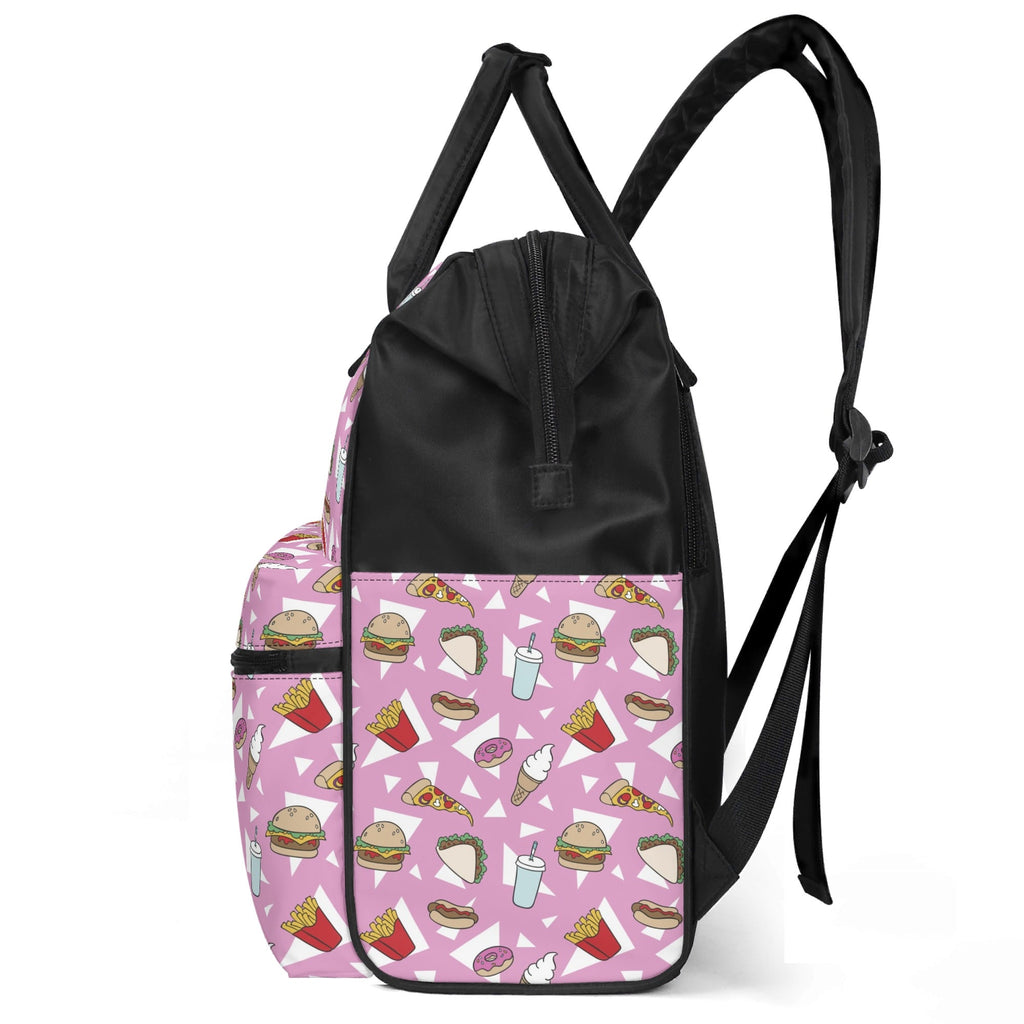Fast Food Multi Pocket Backpack Multi Pocket Backpack Food Printed Offshore