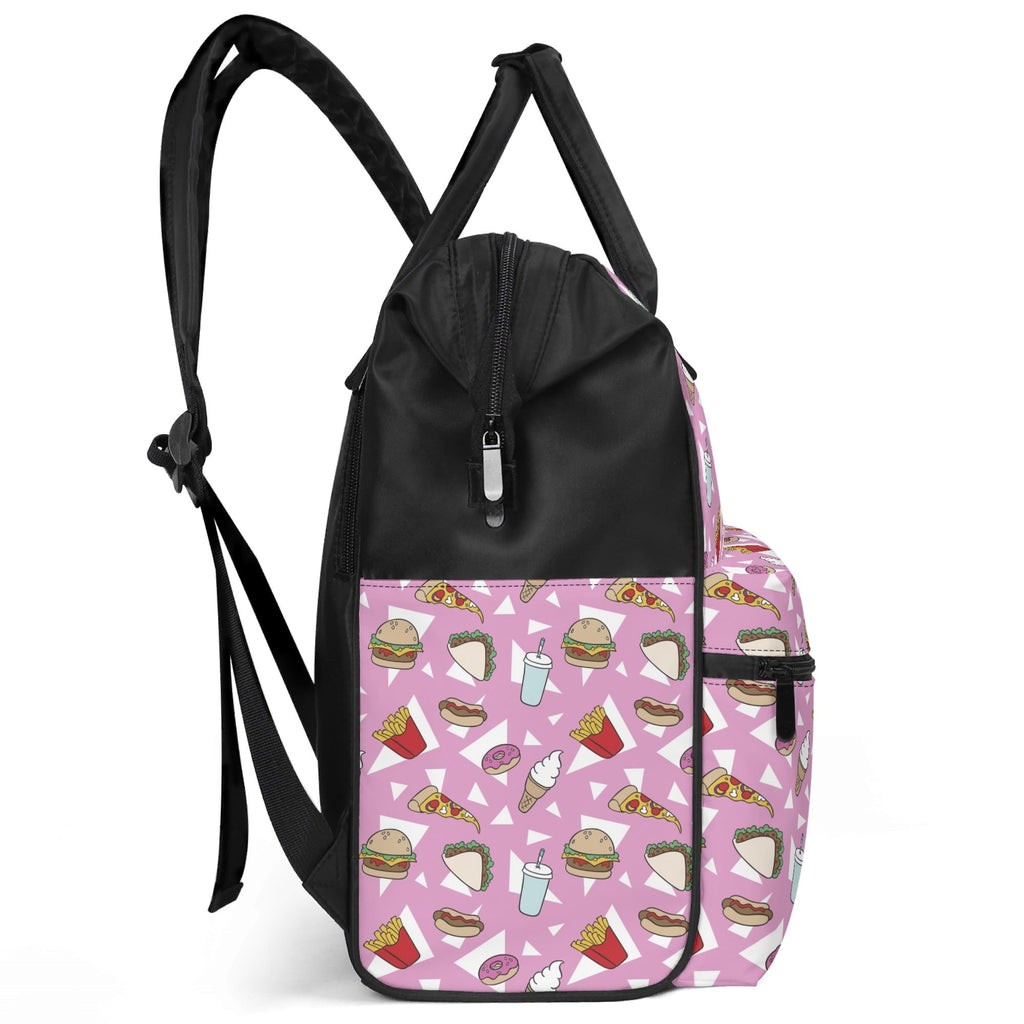 Fast Food Multi Pocket Backpack Multi Pocket Backpack Food Printed Offshore