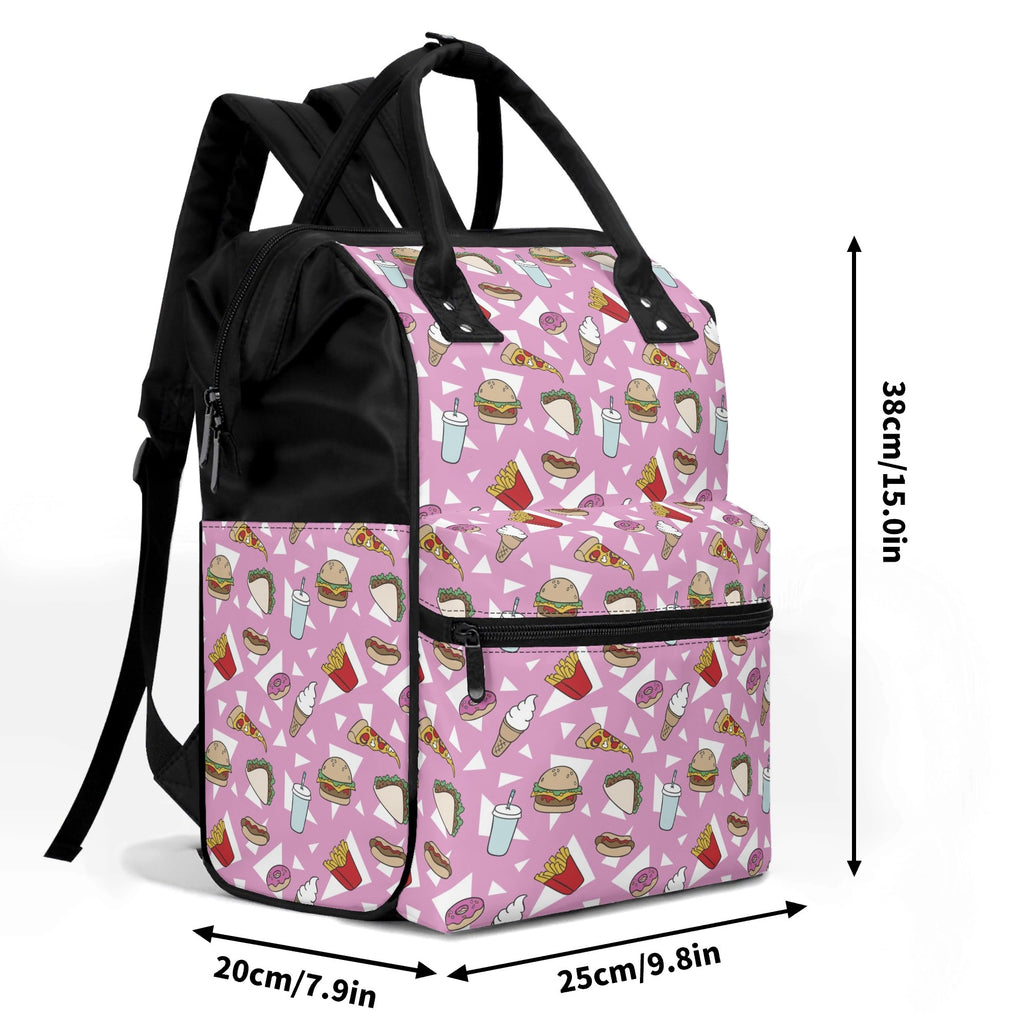 Fast Food Multi Pocket Backpack Multi Pocket Backpack Food Printed Offshore