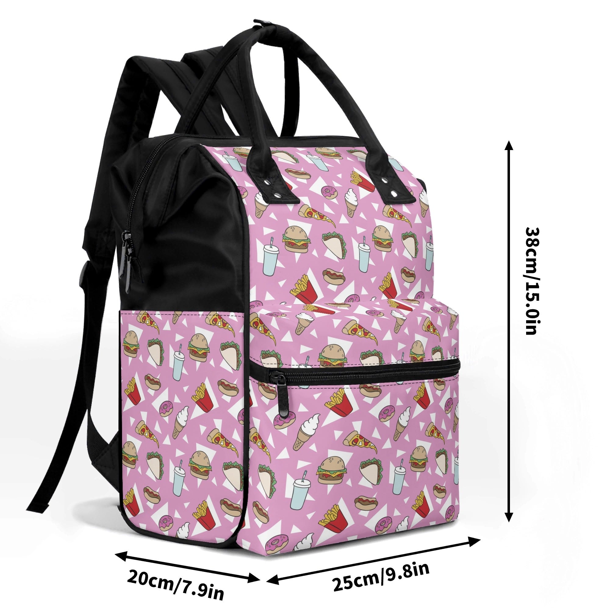 Fast Food Multi Pocket Backpack Multi Pocket Backpack Food Printed Offshore