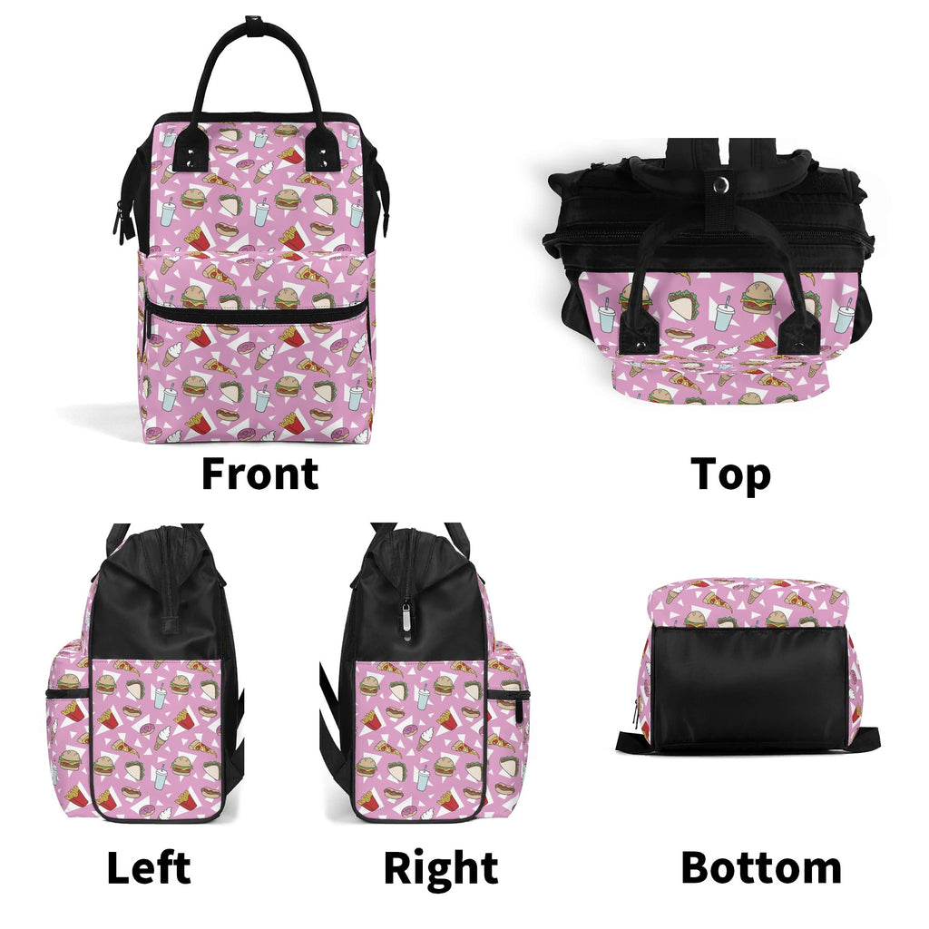 Fast Food Multi Pocket Backpack Multi Pocket Backpack Food Printed Offshore