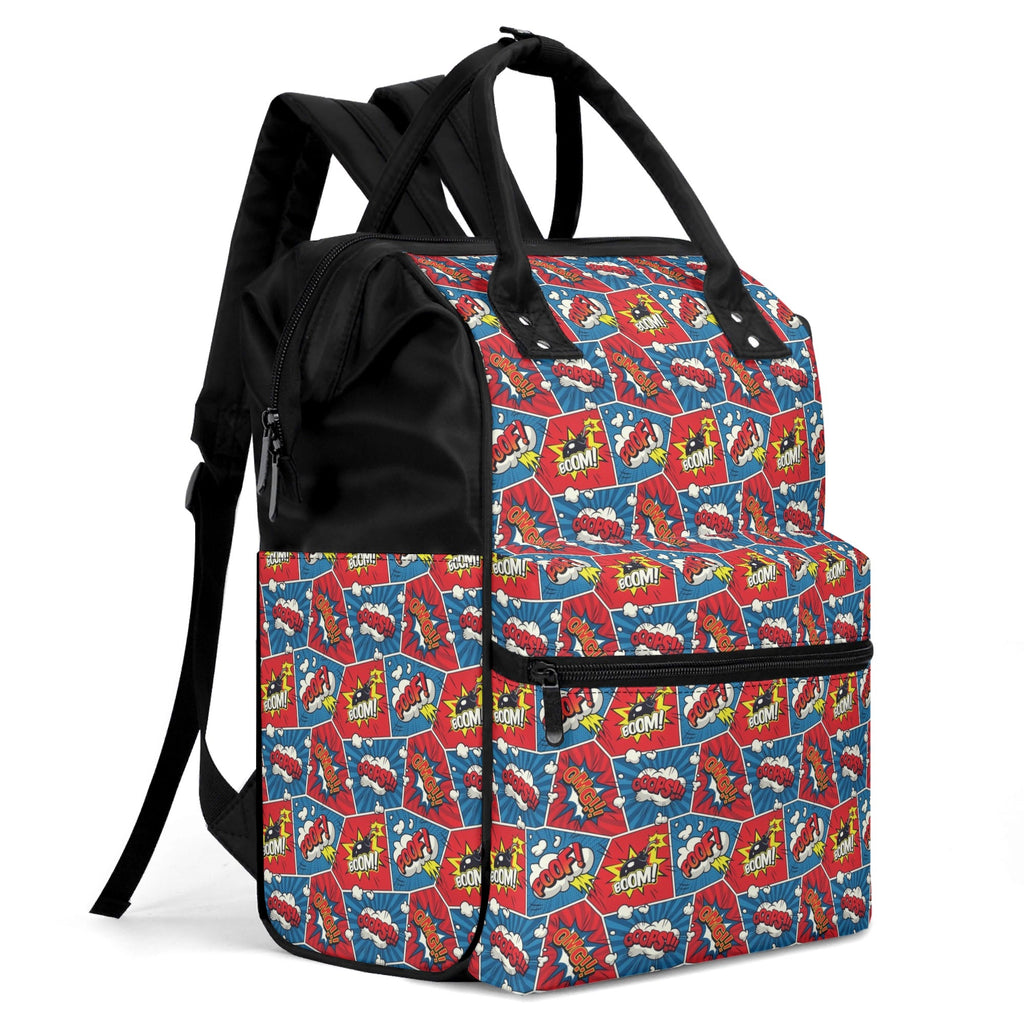 Comic Book Cells Multi Pocket Backpack Multi Pocket Backpack comic Printed Offshore