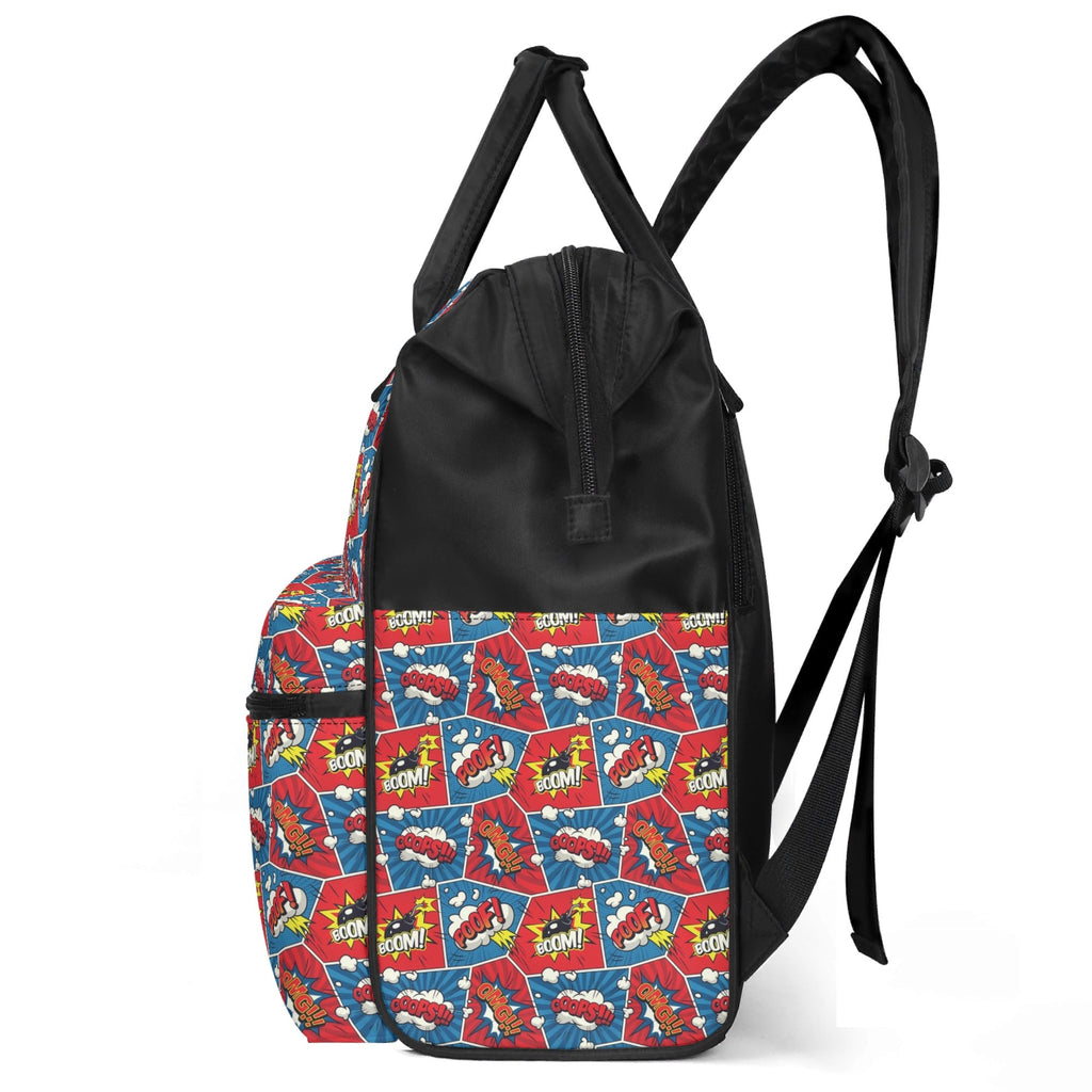 Comic Book Cells Multi Pocket Backpack Multi Pocket Backpack comic Printed Offshore