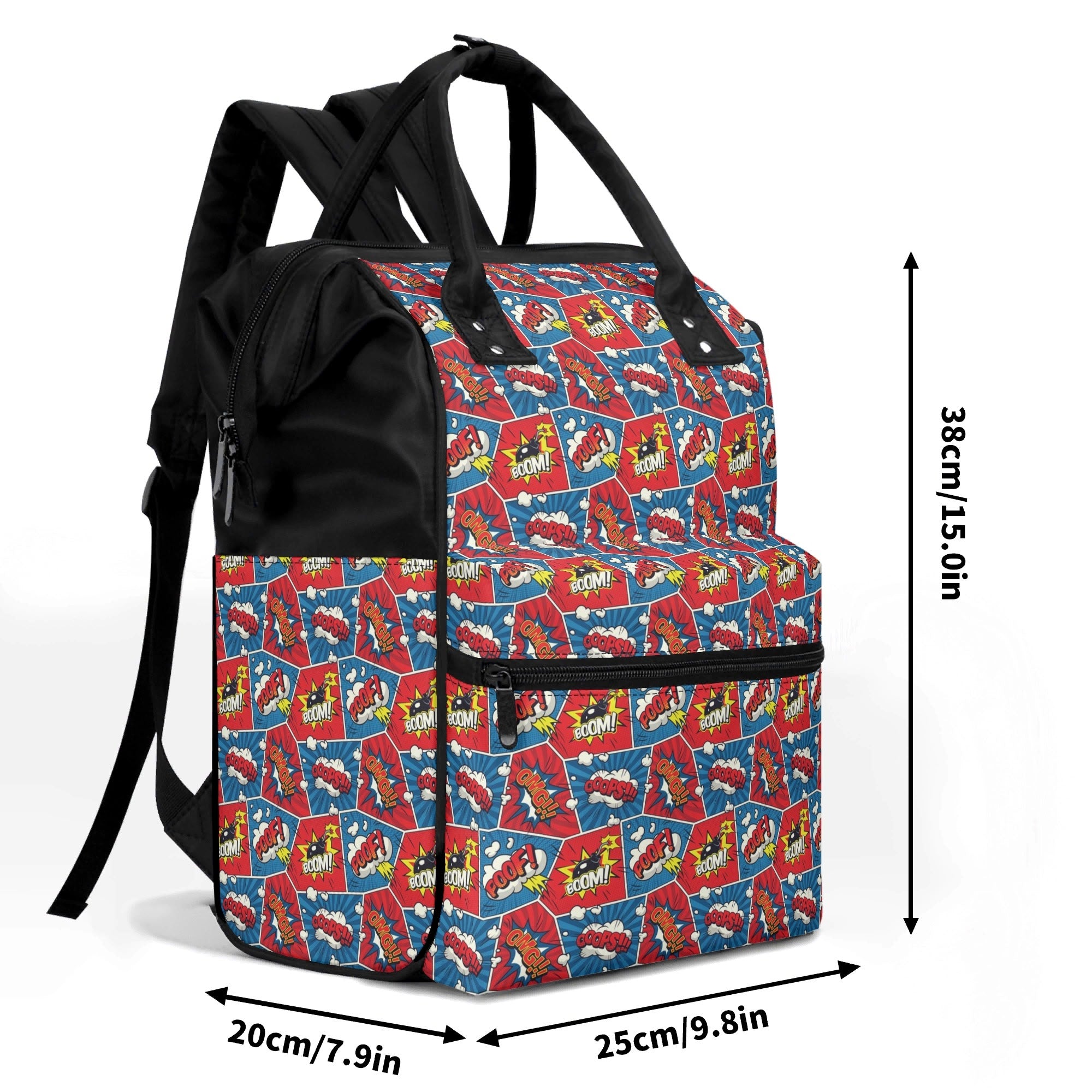 Comic Book Cells Multi Pocket Backpack Multi Pocket Backpack comic Printed Offshore