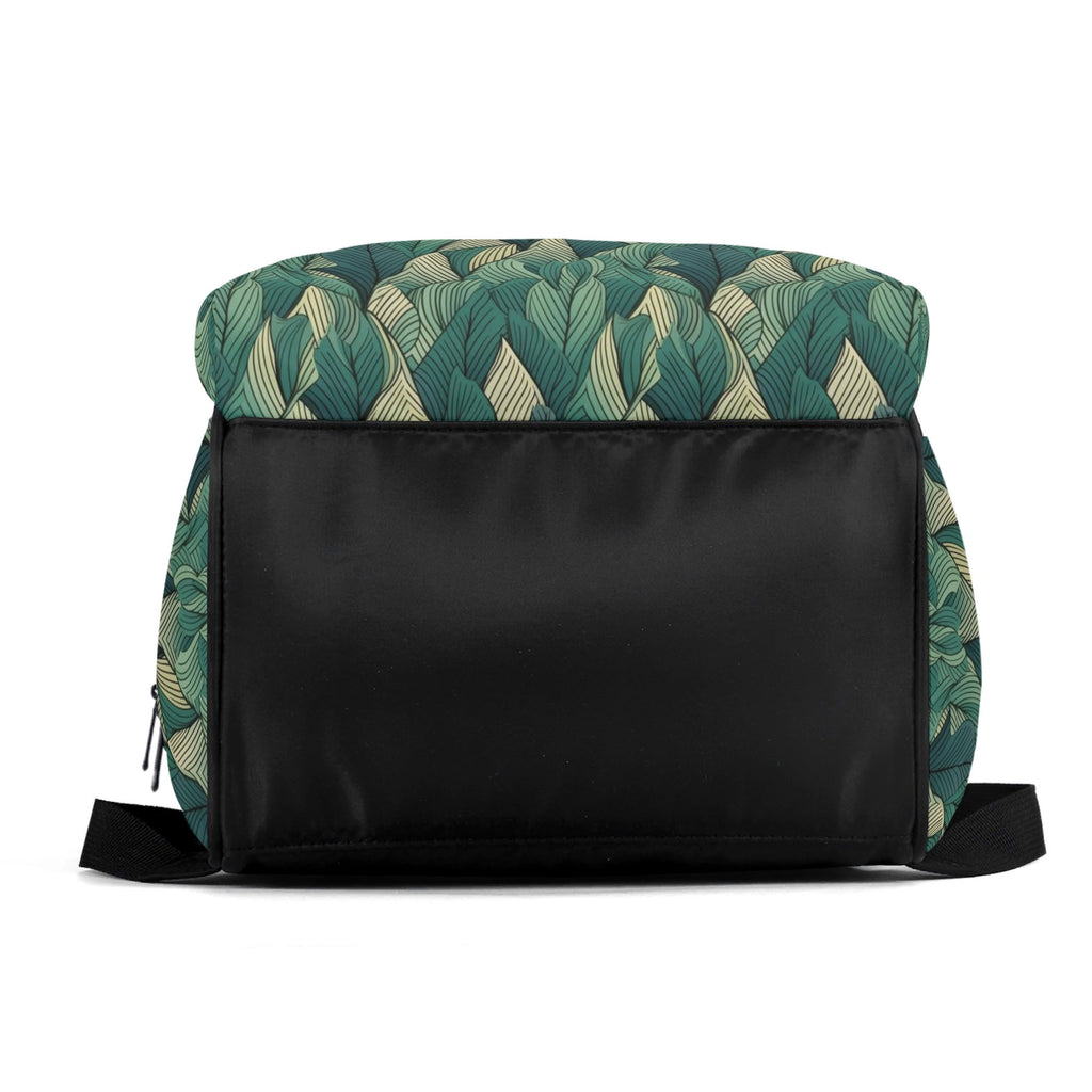 Leaf Pattern Multi Pocket Backpack Multi Pocket Backpack Plants Printed Offshore