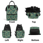 Leaf Pattern Multi Pocket Backpack Multi Pocket Backpack Plants Printed Offshore