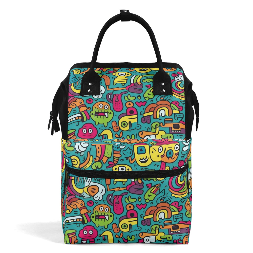Crazy Characters Multi Pocket Backpack Default Title Multi Pocket Backpack Printed Offshore Sci Fi