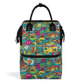 Crazy Characters Multi Pocket Backpack Default Title Multi Pocket Backpack Printed Offshore Sci Fi