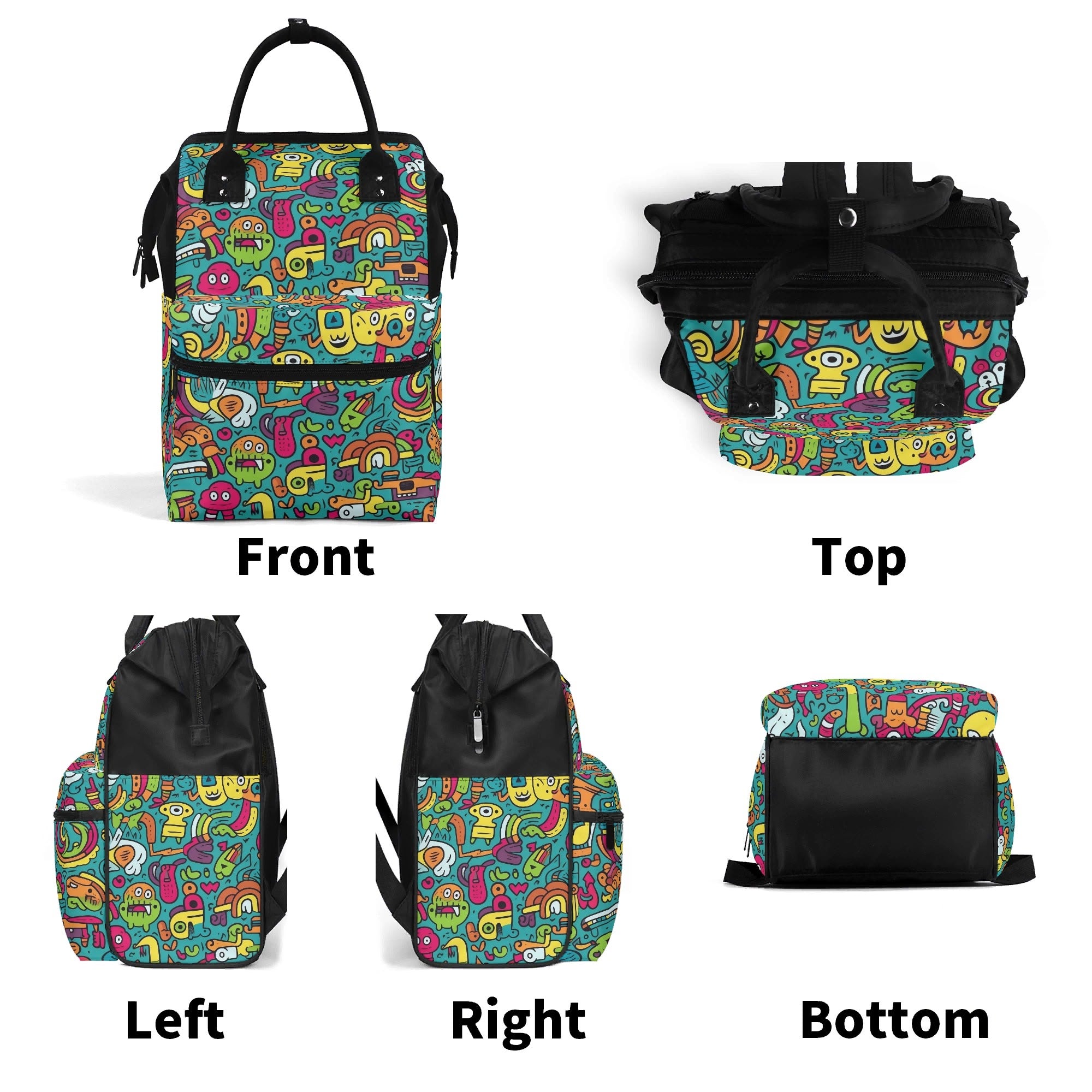 Crazy Characters Multi Pocket Backpack Multi Pocket Backpack Printed Offshore Sci Fi
