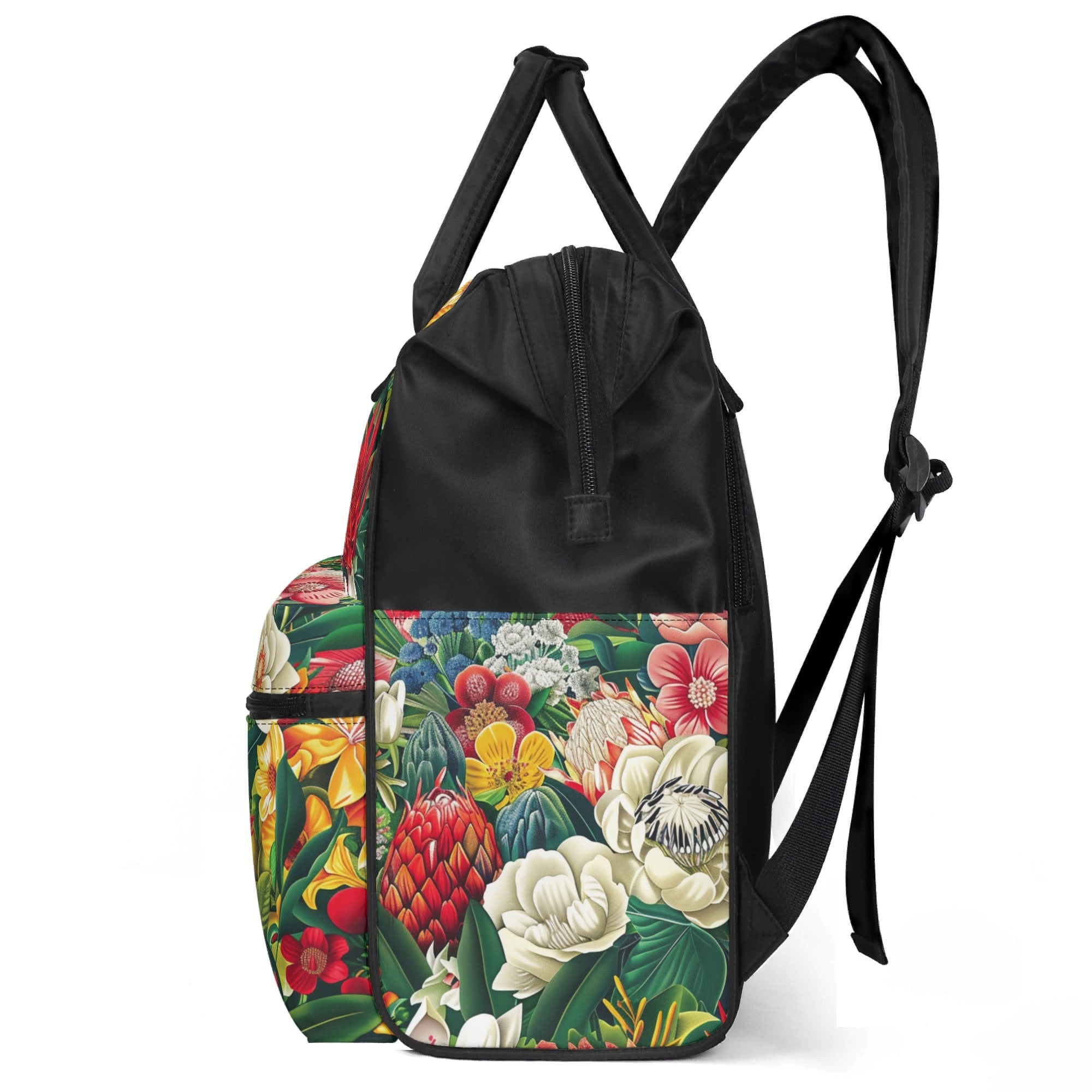 Australian Native Floral Multi Pocket Backpack Multi Pocket Backpack Plants Printed Offshore