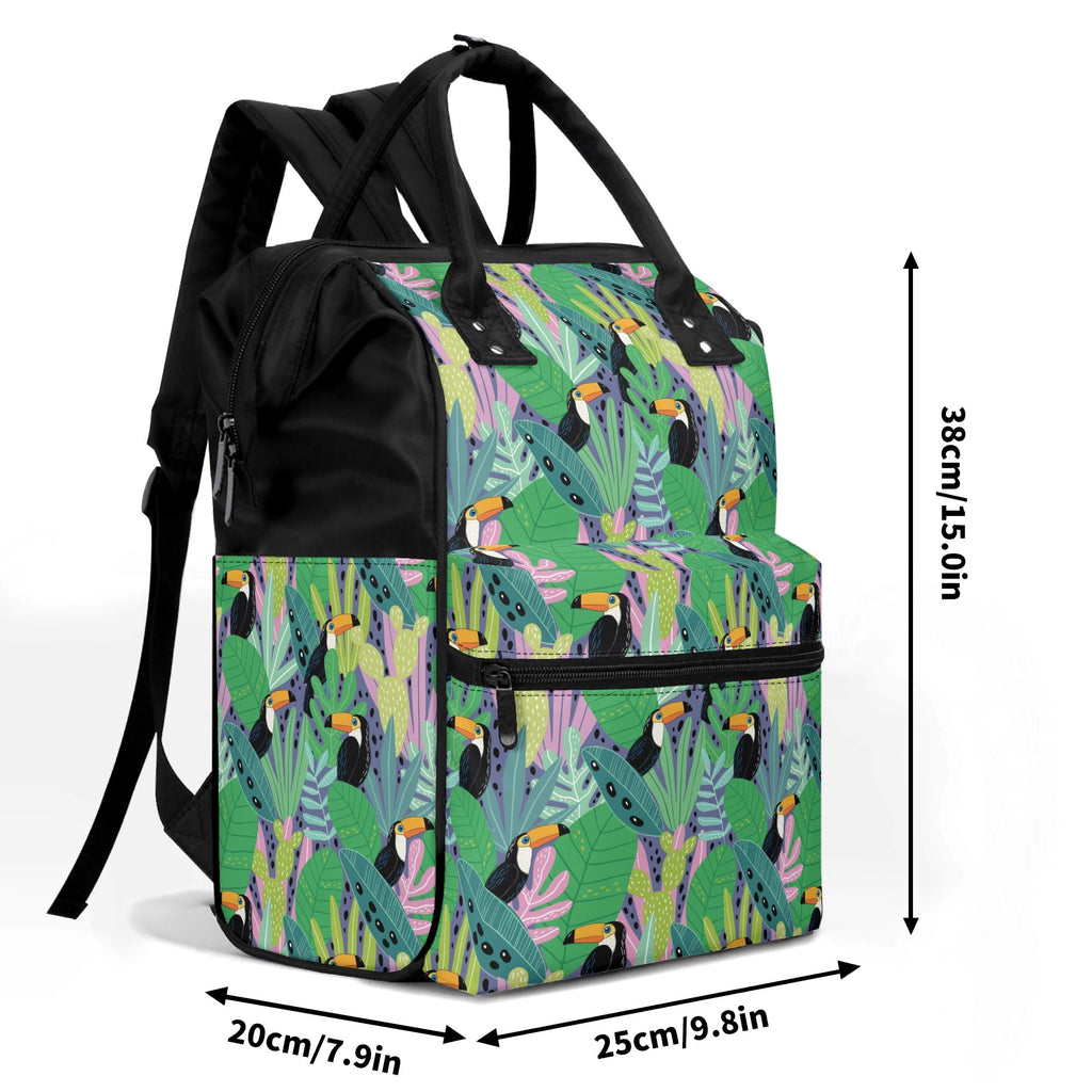 Bright Toucans Multi Pocket Backpack Multi Pocket Backpack animal Printed Offshore