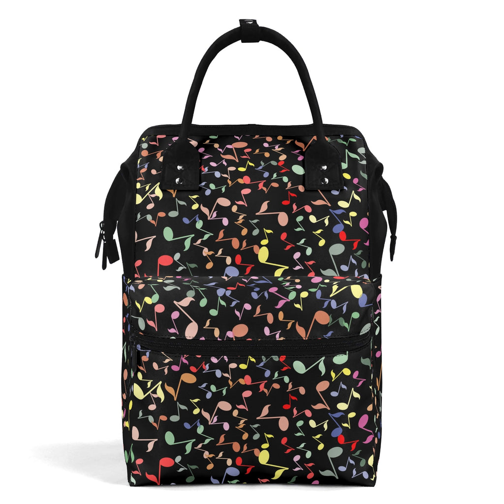 Quavers, Colourful Music Notes Multi Pocket Backpack Default Title Multi Pocket Backpack Music Printed Offshore