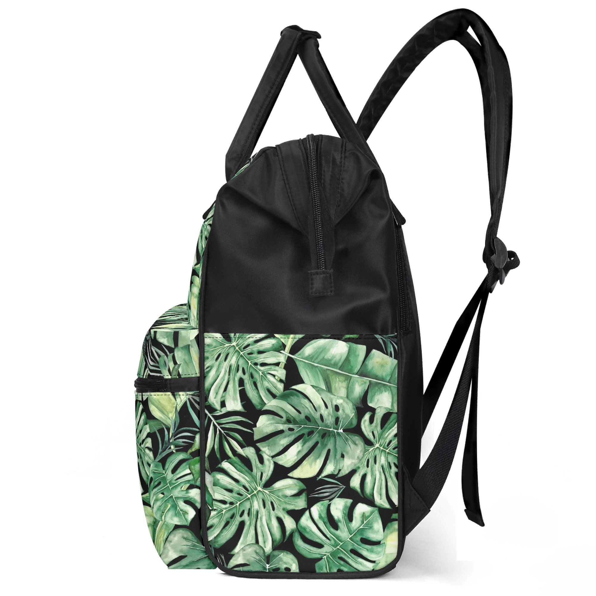 Jungle Leaves Multi Pocket Backpack Multi Pocket Backpack Plants Printed Offshore