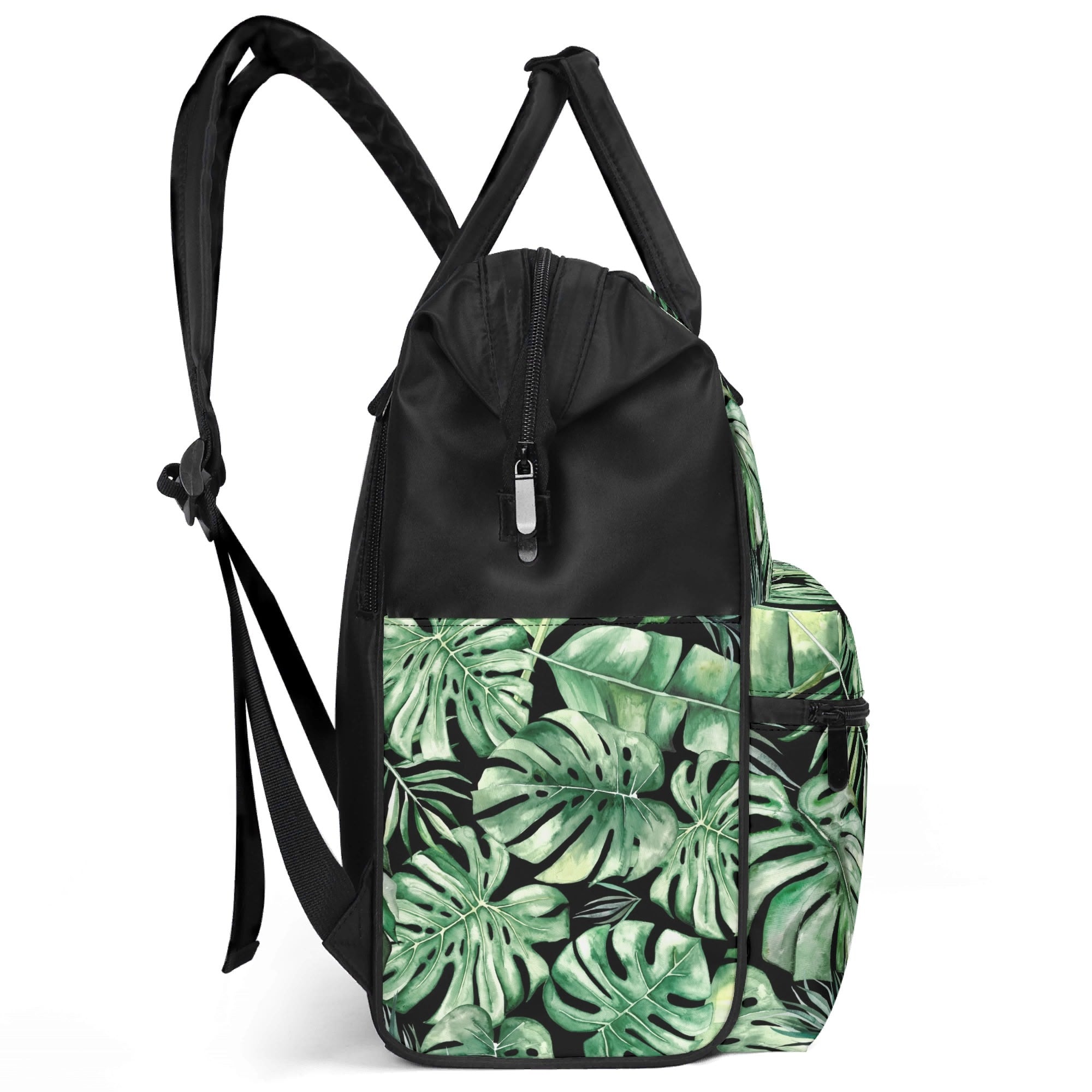 Jungle Leaves Multi Pocket Backpack Multi Pocket Backpack Plants Printed Offshore