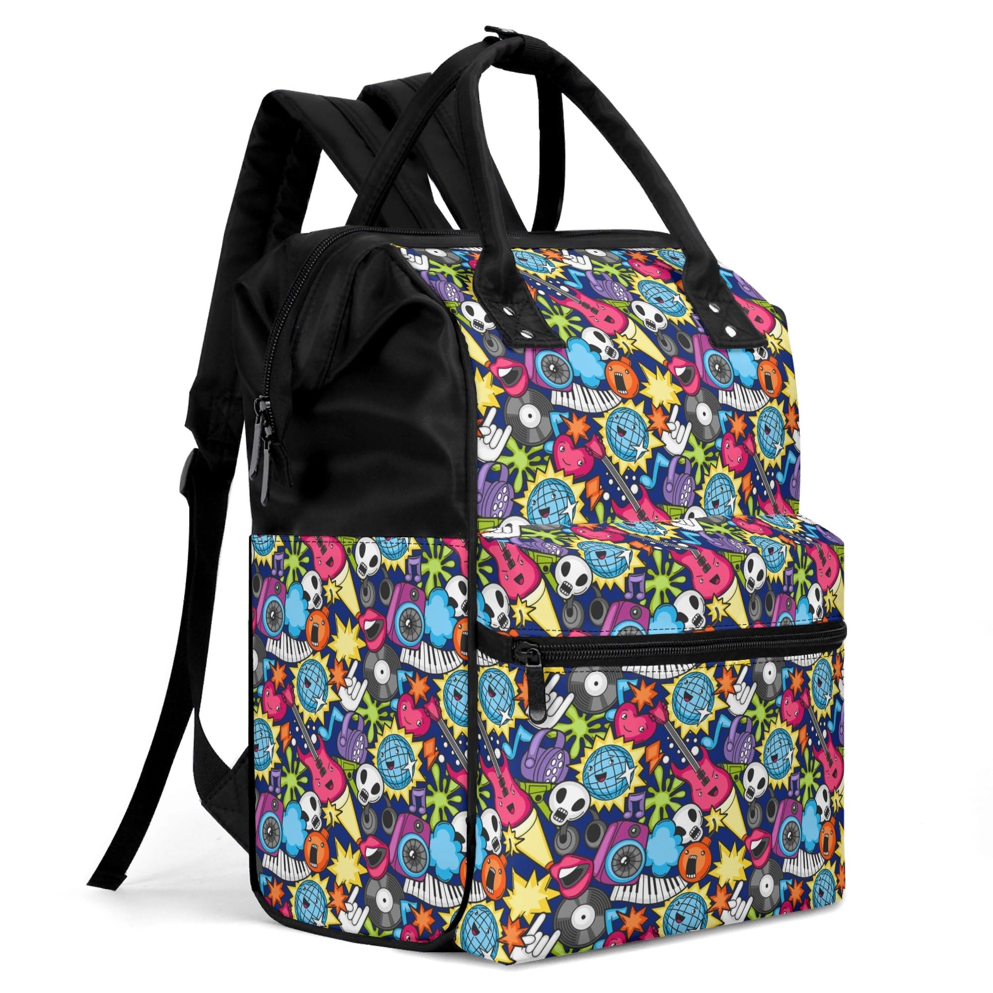 Sticker Music Multi Pocket Backpack Multi Pocket Backpack Music Printed Offshore