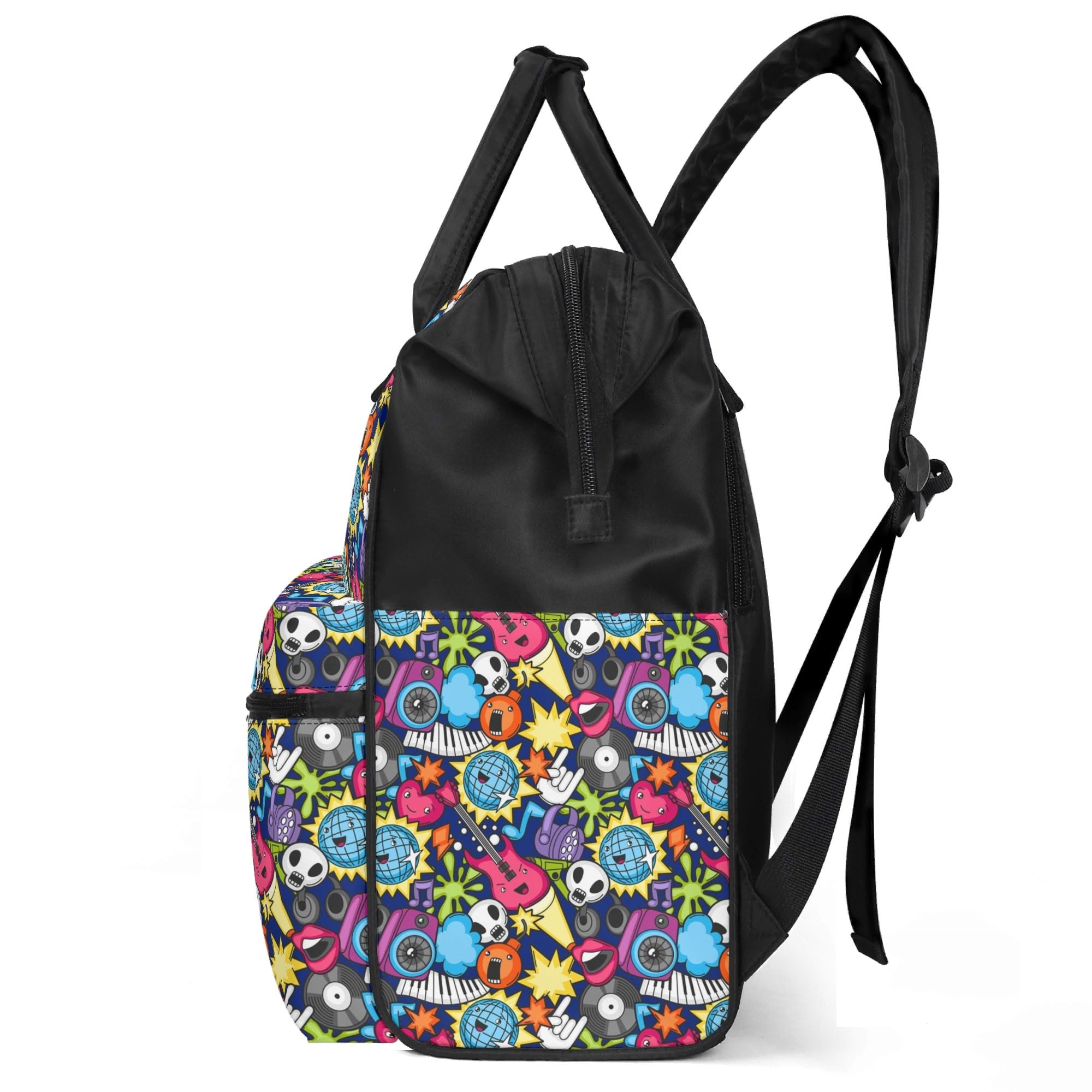 Sticker Music Multi Pocket Backpack Multi Pocket Backpack Music Printed Offshore