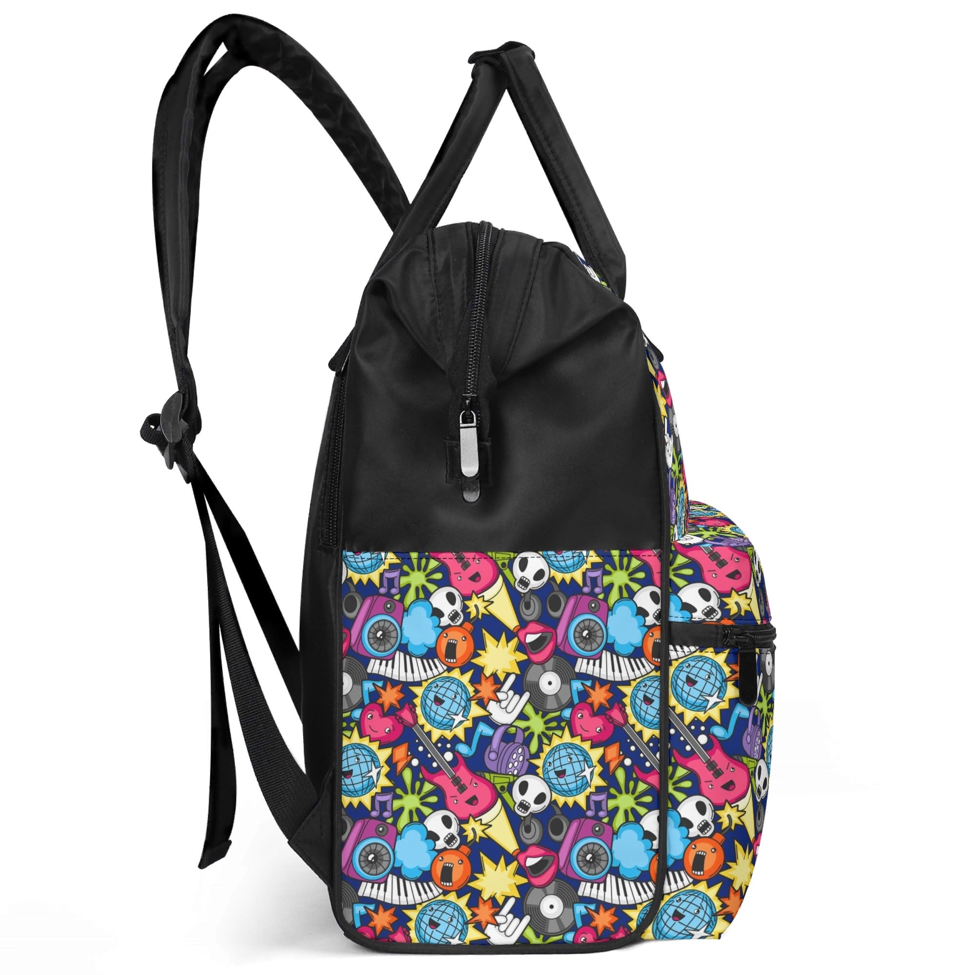 Sticker Music Multi Pocket Backpack Multi Pocket Backpack Music Printed Offshore