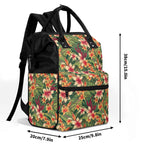 Vintage Hawaiian Floral Multi Pocket Backpack Multi Pocket Backpack Plants Printed Offshore