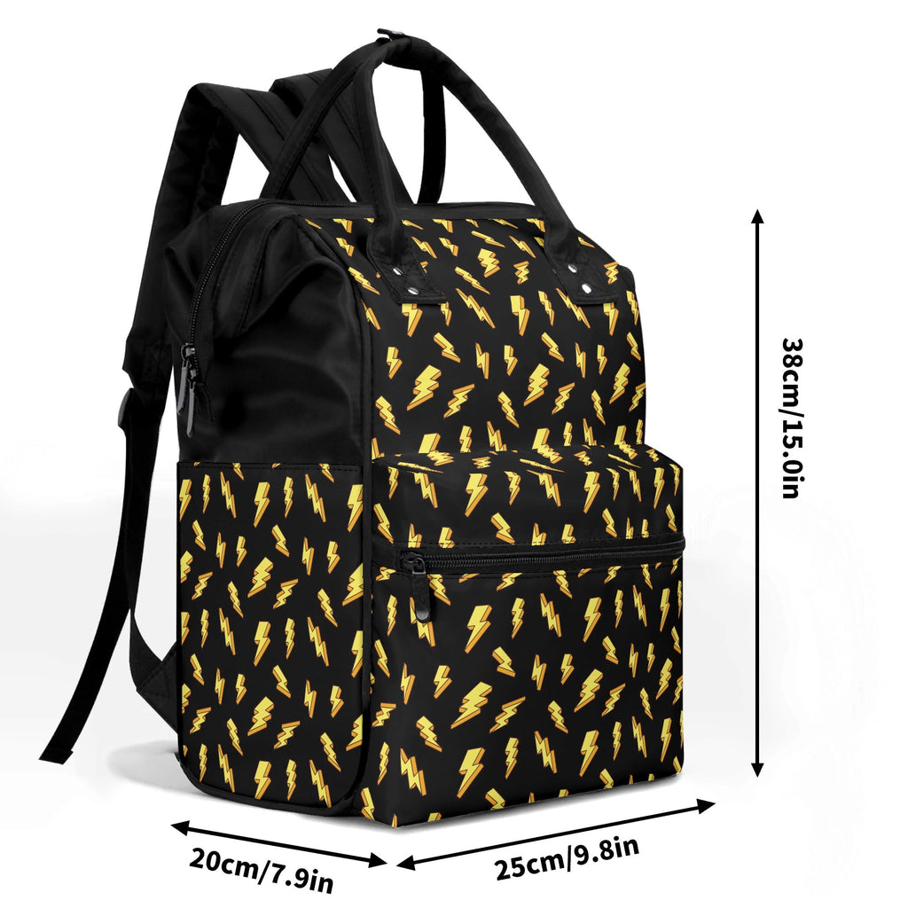 Lightning Bolts, Comic Book Multi Pocket Backpack Multi Pocket Backpack comic Printed Offshore