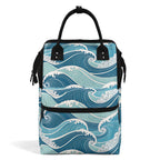 Ocean Waves Multi Pocket Backpack Default Title Multi Pocket Backpack Ocean Printed Offshore Surf