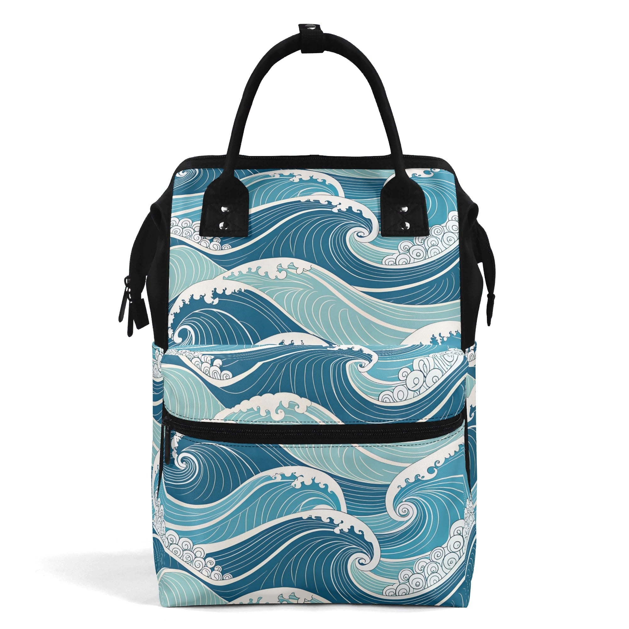 Ocean Waves Multi Pocket Backpack Default Title Multi Pocket Backpack Ocean Printed Offshore Surf