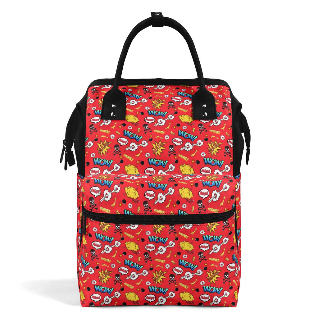 Comic Book Red Multi Pocket Backpack Default Title Multi Pocket Backpack comic Printed Offshore