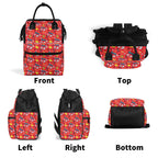 Comic Book Red Multi Pocket Backpack Multi Pocket Backpack comic Printed Offshore