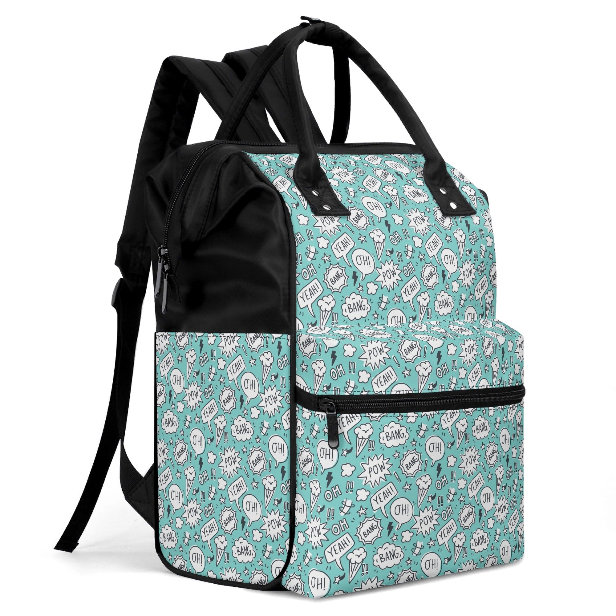 Comic Book Speech Bubbles Multi Pocket Backpack Multi Pocket Backpack comic Printed Offshore