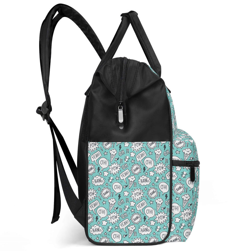 Comic Book Speech Bubbles Multi Pocket Backpack Multi Pocket Backpack comic Printed Offshore