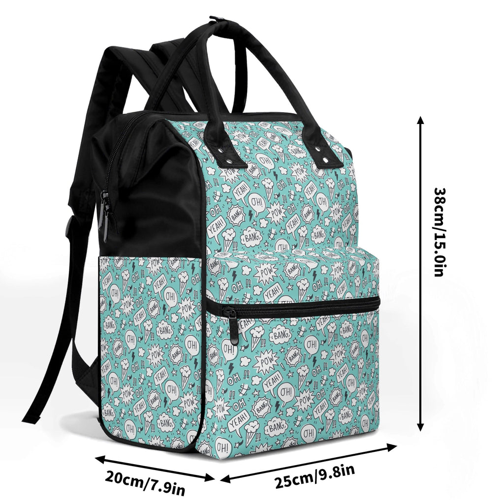 Comic Book Speech Bubbles Multi Pocket Backpack Multi Pocket Backpack comic Printed Offshore