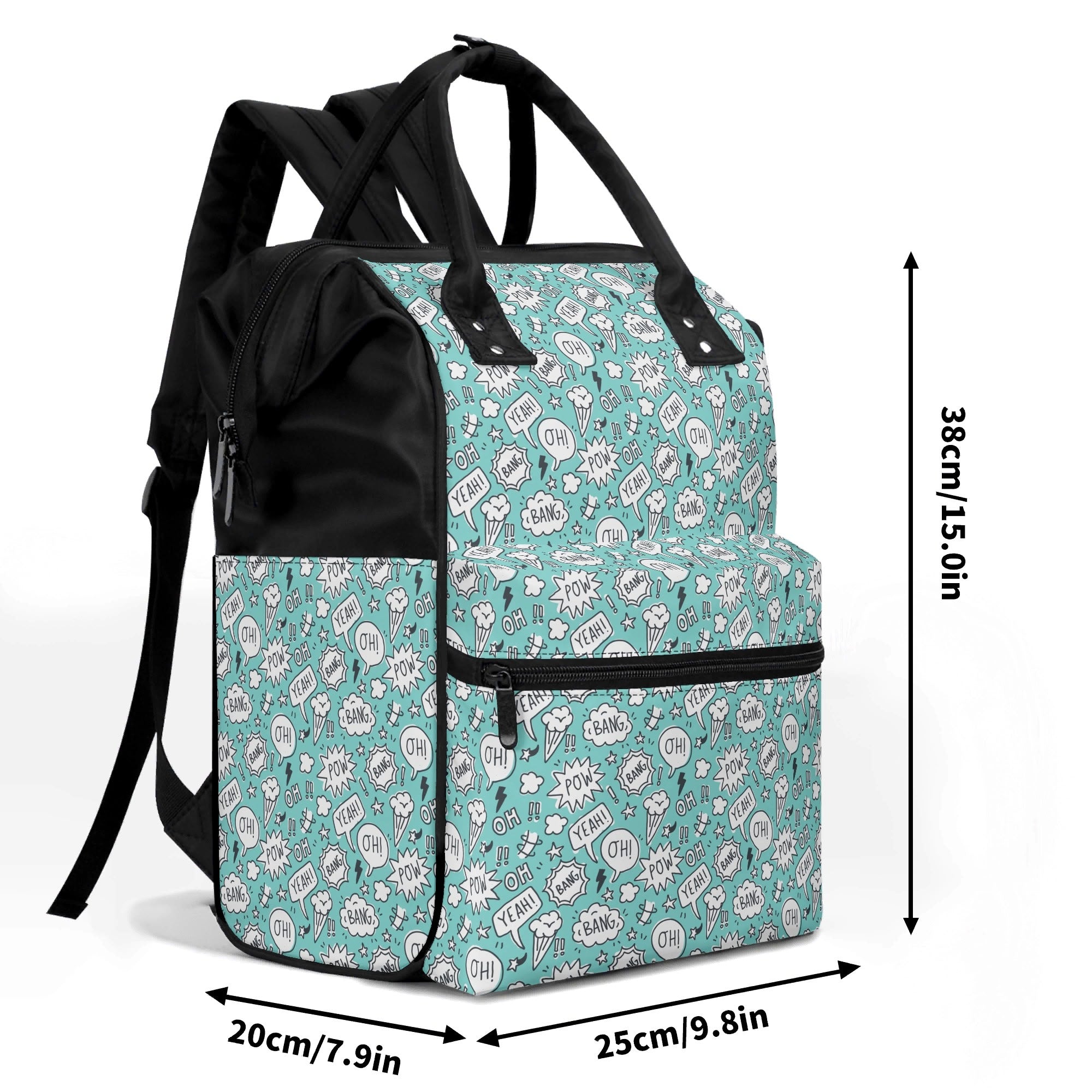 Comic Book Speech Bubbles Multi Pocket Backpack Multi Pocket Backpack comic Printed Offshore